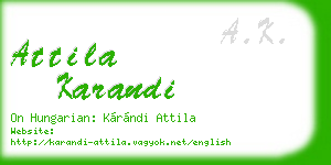 attila karandi business card